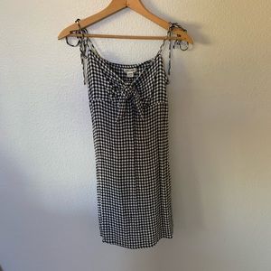 Billabong Black and White Gingham Tie Front Dress